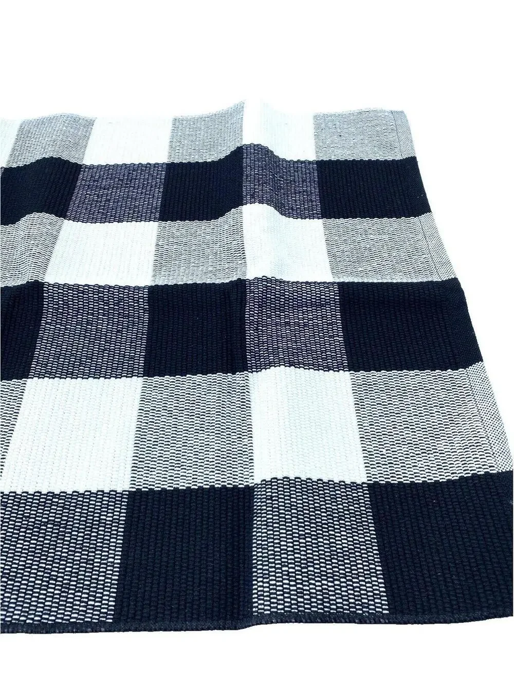 Black & White Checkered Plaid Front Door Outdoor Mat Carpet, Brand New